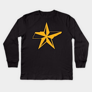 Tennesse Star - Orange Kids Long Sleeve T-Shirt